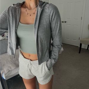 CROPPED GRAY ZIP-UP